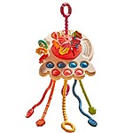 Jucărie senzorială, de dentiție și de motricitate pentru bebeluși OZN Montessori - roșu