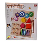 Planșă de activități Busy Board multifuncțional cu: rotițe zimțate, forme cu magnet, șiret și xilofon - imagine 3