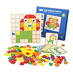 Joc creativ din lemn  Mozaic cu 120 piese - Bufnița - imagine 3