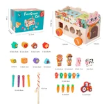 Joc multifuncțional Montessori: sortator de forme, joc de pescuit și recoltat, joc de rol cu ferma - imagine 11