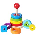 Piramidă Rainbow Tower cu forme, 16 cm - imagine 2