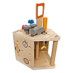 Coș cu unelte. Jucărie educativă pentru asamblat tip banc de lucru, din lemn și plastic - imagine 3