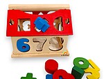Căsuță mică sortator de forme și cifre, 13 cm - imagine 3