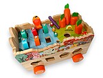 Joc multifuncțional Montessori: sortator de forme, joc de pescuit și recoltat, joc de rol cu ferma - imagine 2
