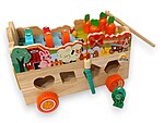 Joc multifuncțional Montessori: sortator de forme, joc de pescuit și recoltat, joc de rol cu ferma - imagine 3