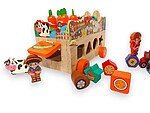 Joc multifuncțional Montessori: sortator de forme, joc de pescuit și recoltat, joc de rol cu ferma - imagine 6
