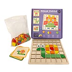 Joc creativ din lemn  Mozaic cu 120 piese - Bufnița - imagine 7