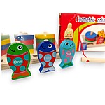 Joc Montessori 2 în 1, sortator și joc de pescuit (peștișori cu buline) - imagine 3