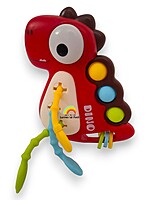 Jucărie senzorială pentru bebeluși Pop-it – model Dinozaur - roșu - imagine 2