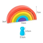 Curcubeu și cilindri Montessori, 12 piese din lemn - imagine 4