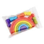 Curcubeu și cilindri Montessori, 12 piese din lemn - imagine 5