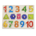 Puzzle încastru cu cifre și forme geometrice, 15 piese