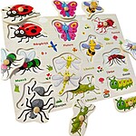 Puzzle încastru cu insecte în limba română, 10 piese - imagine 2