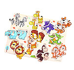 Puzzle încastru cu animale sălbatice, 11 piese - imagine 2