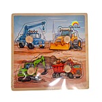 Puzzle încastru mic cu mașini de construcție
