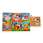 Set 6 carduri puzzle cu piese mari, model cu animale domestice - imagine 3