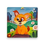 Set 6 carduri puzzle cu piese mari, model cu animale domestice - imagine 4