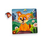 Set 6 carduri puzzle cu piese mari, model cu animale domestice - imagine 5