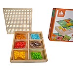 Joc creativ din lemn - Mozaic model cu animale sălbatice, cu 240 de butoni - imagine 3