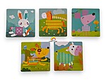Joc creativ din lemn - Mozaic model cu animale domestice, cu 240 de butoni - imagine 3