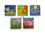 Joc creativ din lemn - Mozaic model cu animale domestice, cu 240 de butoni - imagine 4