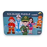 Set de 6 puzzle cu profesii/meserii în cutie metalică - imagine 2