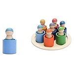 Joc de lemn Păpușile Montessori Pioni colorați - imagine 2