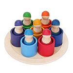 Joc de lemn Păpușile Montessori Pioni colorați