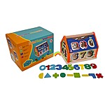 Căsuță din lemn cu forme și cifre pentru sortat