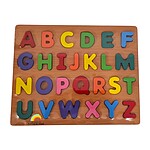 Puzzle încastru 3D din lemn cu litere mari - 26 piese