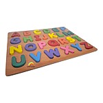 Puzzle încastru 3D din lemn cu litere mari - 26 piese - imagine 3