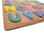 Puzzle încastru 3D din lemn cu litere mari - 26 piese - imagine 4