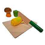Set fructe și legume din lemn, cu tocător și cuțit - prindere cu velcro - imagine 5