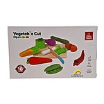 Coș din lemn cu legume magnetice, tocător și cuțit - imagine 10