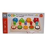 Joc educativ Montessori 3 în 1 – sortator forme, pescuit și fructe cu magnet - imagine 2