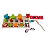 Joc educativ Montessori 3 în 1 – sortator forme, pescuit și fructe cu magnet - imagine 3