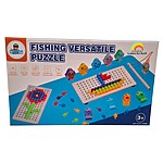 Joc multifuncțional 2 în 1, pentru creativitate și dexteritate : mozaic cu pini din plastic și joc de pescuit - imagine 5