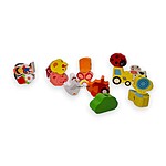 Mărgele mari din lemn de șnuruit/înșiruit model cu Ferma - imagine 2