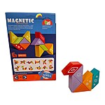Joc magnetic de construcție de tipul Tangram cu 6 piese