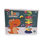Circuit din plastic pentru bebeluși cu 2 bile zornăitoare și 7 rampe, model Dinozaur - imagine 7