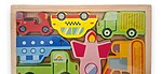 Puzzle din lemn tip tetris cu mijloace de transport - imagine 2