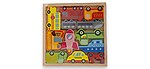 Puzzle din lemn tip tetris cu mijloace de transport