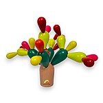Joc din lemn de echilibru, îndemânare, atenție și construcție creativă Cactus and Blocks - imagine 7