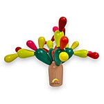 Joc din lemn de echilibru, îndemânare, atenție și construcție creativă Cactus and Blocks - imagine 8
