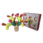 Joc din lemn de echilibru, îndemânare, atenție și construcție creativă Cactus and Blocks