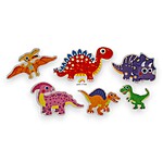 Puzzle din carton cu 6 imagini, tematică Dinozauri