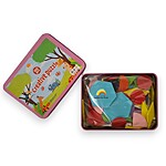 Tangram din lemn în cutie metalică, 100 de piese - imagine 3