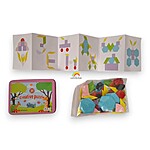 Tangram din lemn în cutie metalică, 100 de piese - imagine 5