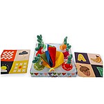 Joc senzorial pentru bebeluși cutia cu morcovi și batiste/șervețele textile - imagine 4