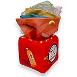 Joc senzorial pentru bebeluși cutia pătrată cu șervețele textile- tematică pompieri - imagine 2